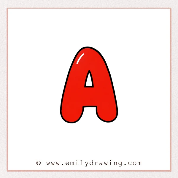 Preview of Bubble Letter A drawing